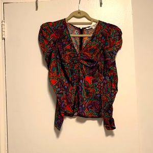 Veronica Beard puffy shoulder blouse in amazing condition